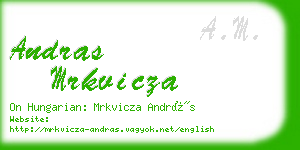 andras mrkvicza business card